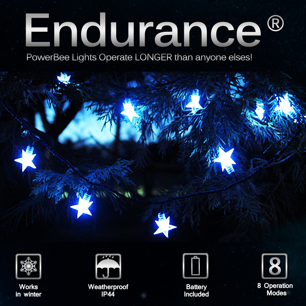 Solar Star Christmas Lights 100 in White PowerBee Endurance ®