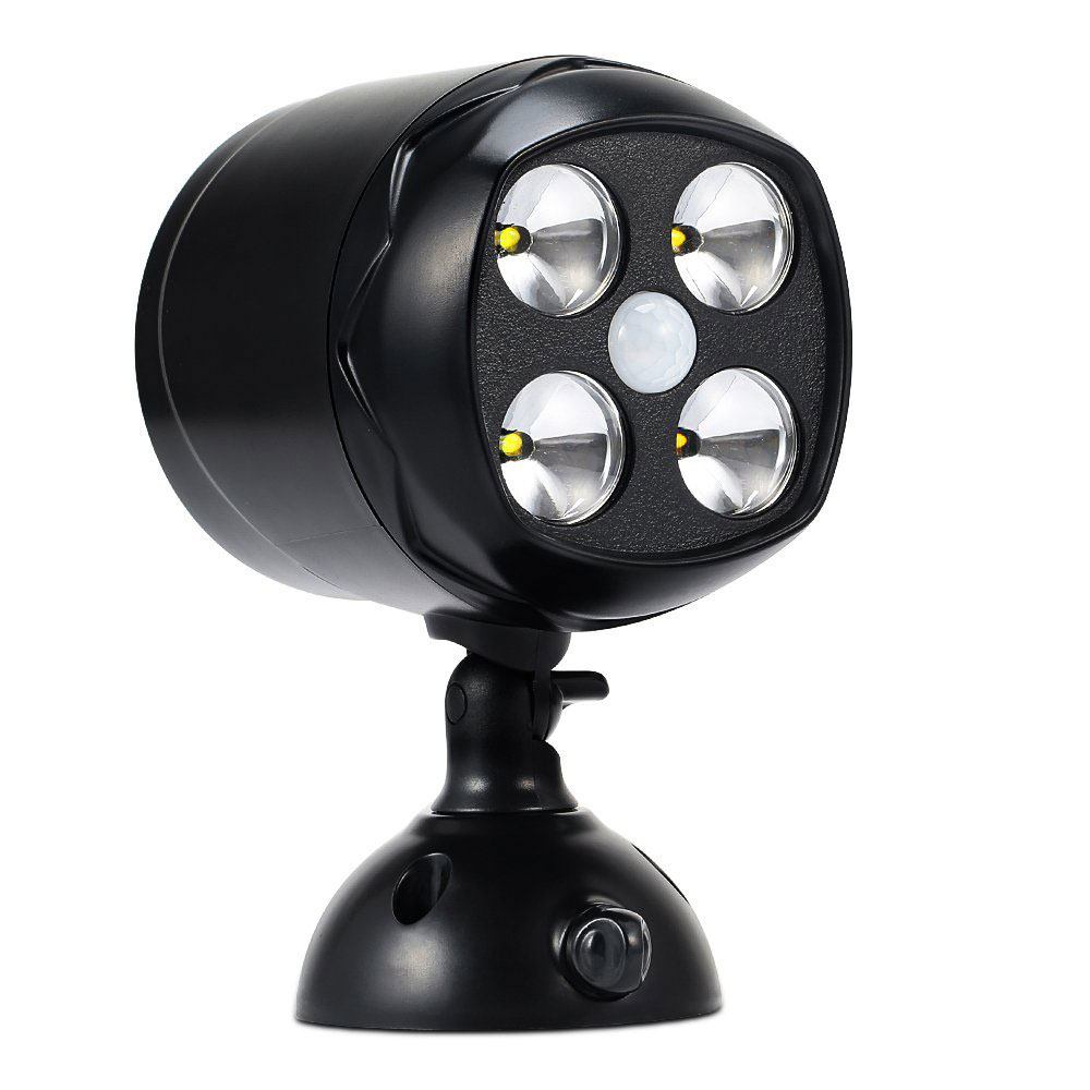 Battery Operated Security Light 4 x 3W LED - 600 lumens black