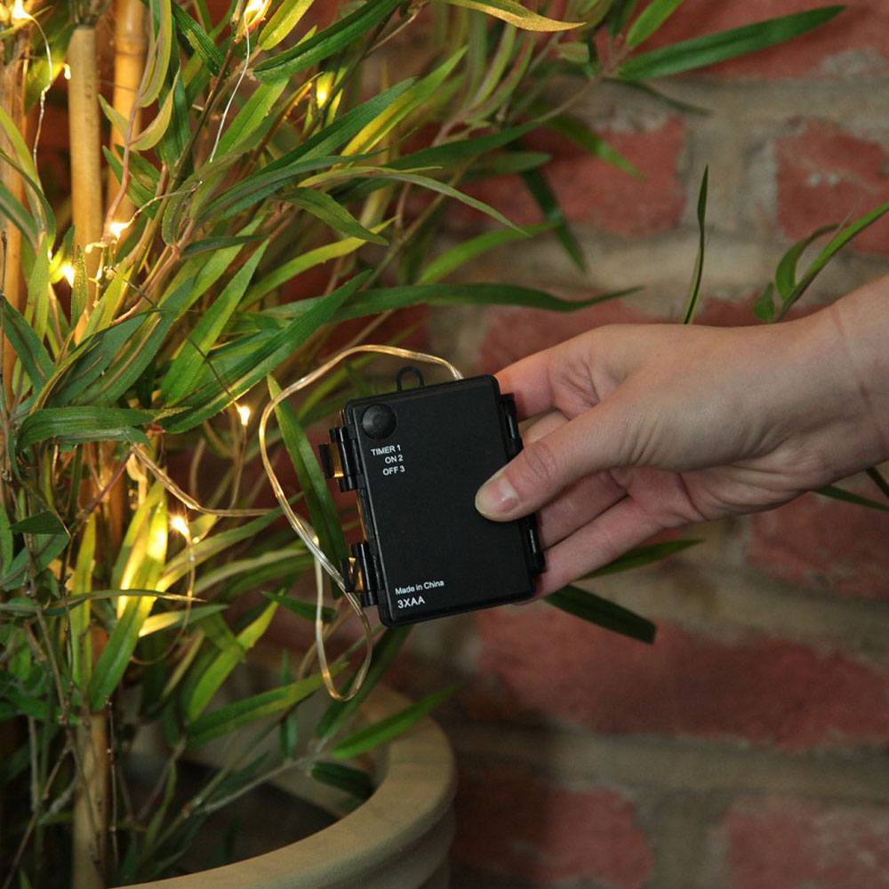 Outdoor Battery Fairy Lights, Weatherproof, 50 Warm White : outside plants
