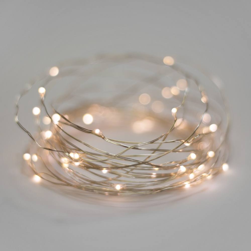 Battery Operated Fairy Lights Warm White 40 Micro LEDs Ultra Fine Wire