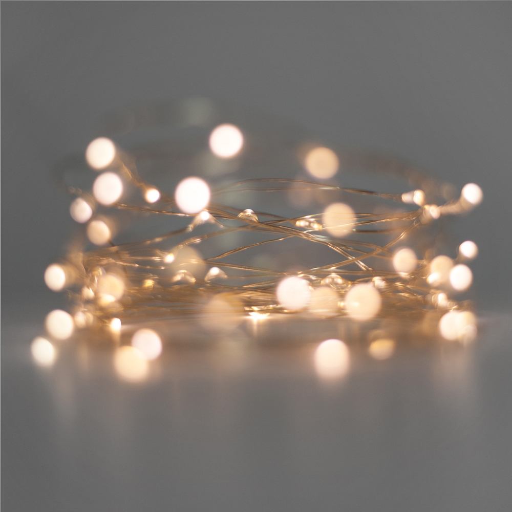 Battery Operated Fairy Lights Warm White 40 Micro LEDs Ultra Fine Wire