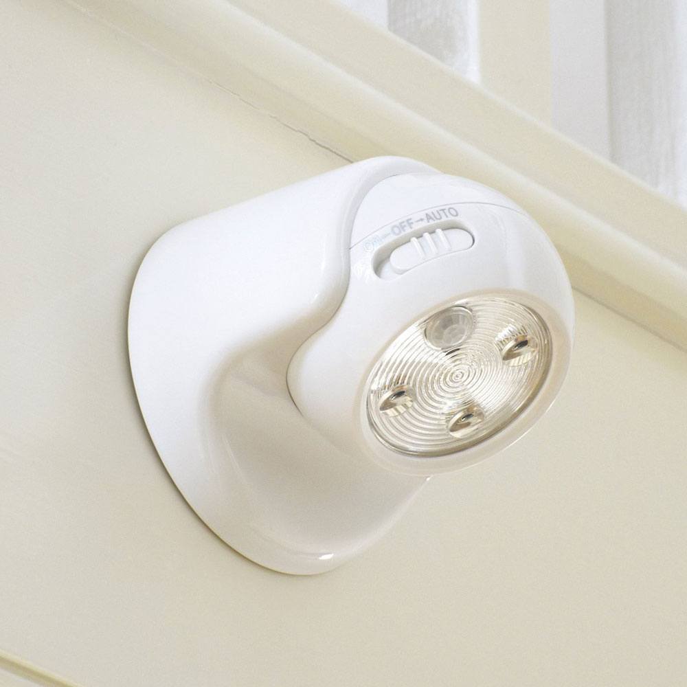 Battery Operated PIR Sensor Security Light in white