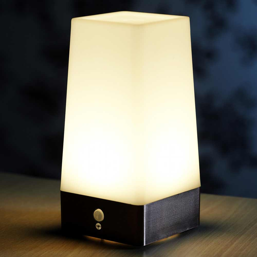 Battery Operated Table Lamp on table top close up