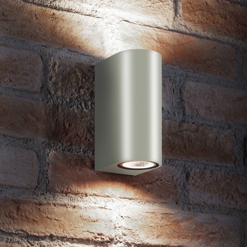 Outdoor Wall Lights | Up & Down Lights in Silver white led light