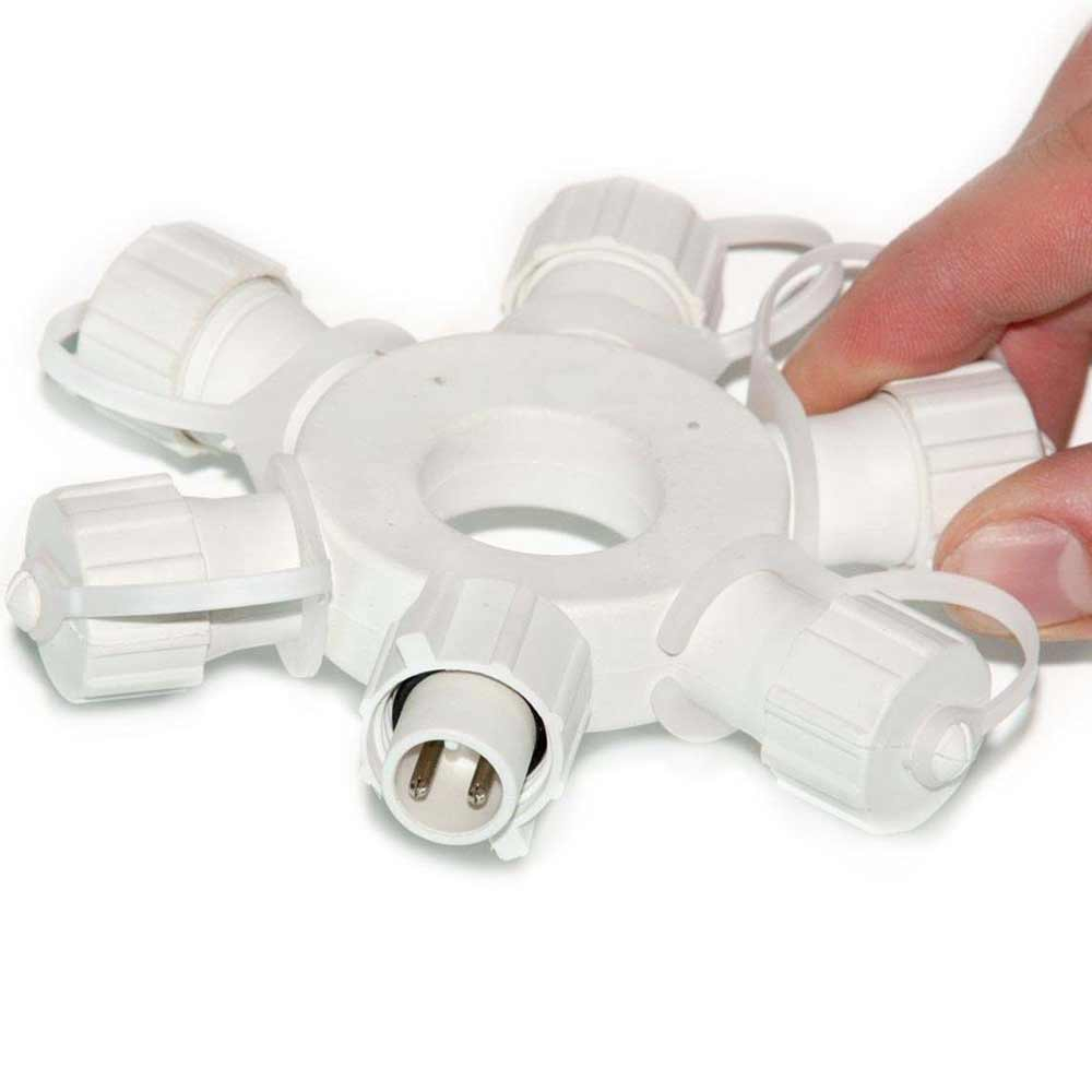 Connect Pro 5 Port Ring Connector in White showing input port