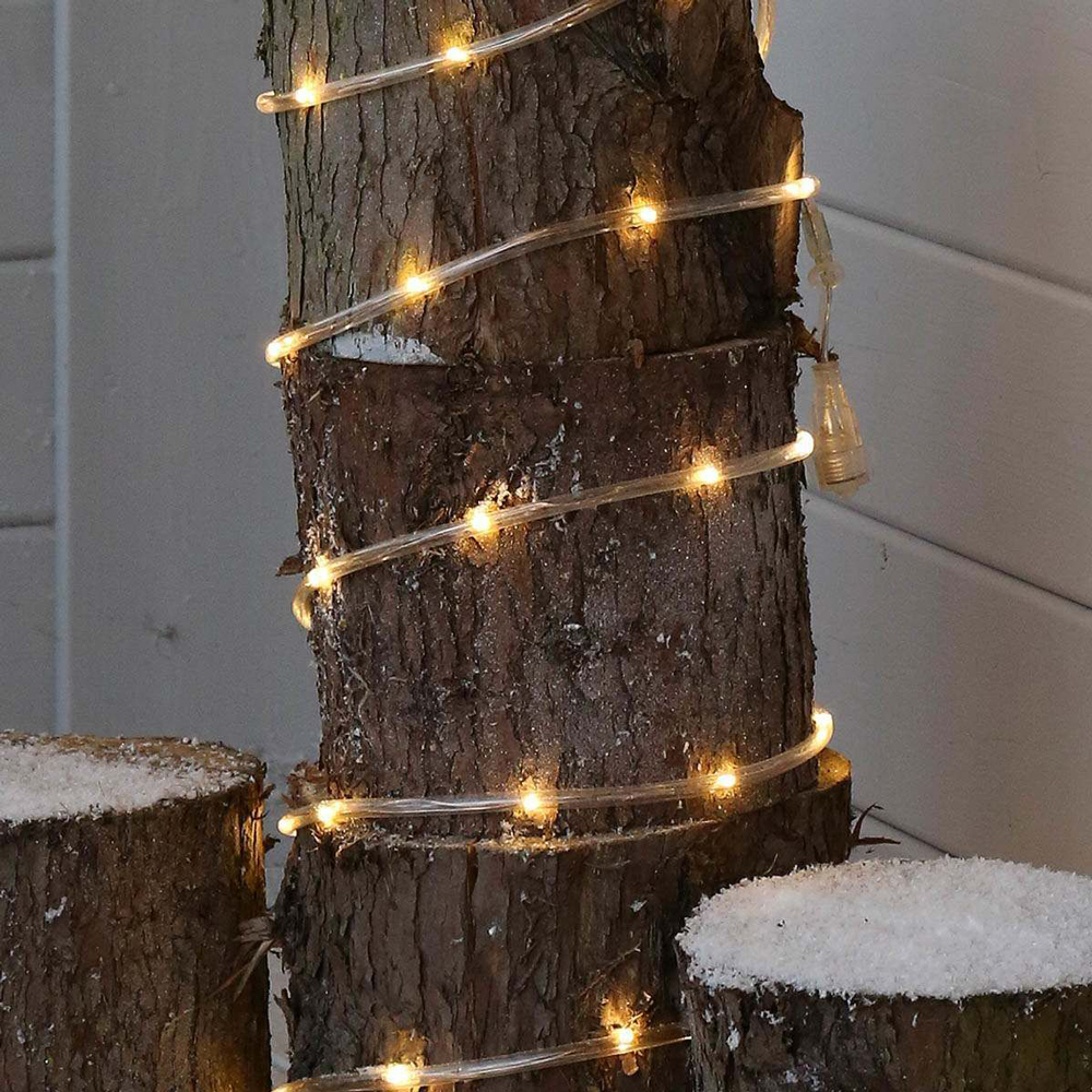 Connectable Rope Lights on tree trunk