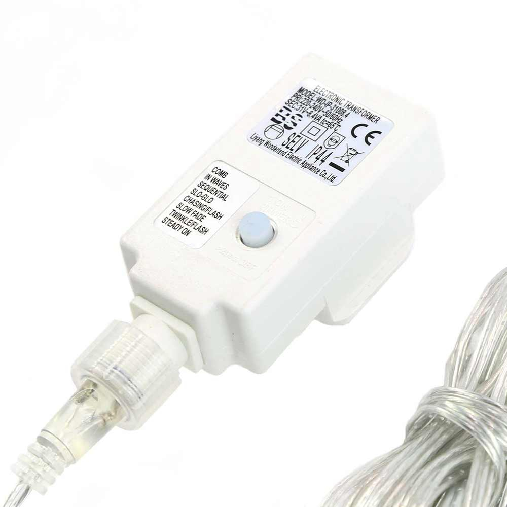 ConnectGo Small Transformer, Clear Cable showing multi function button