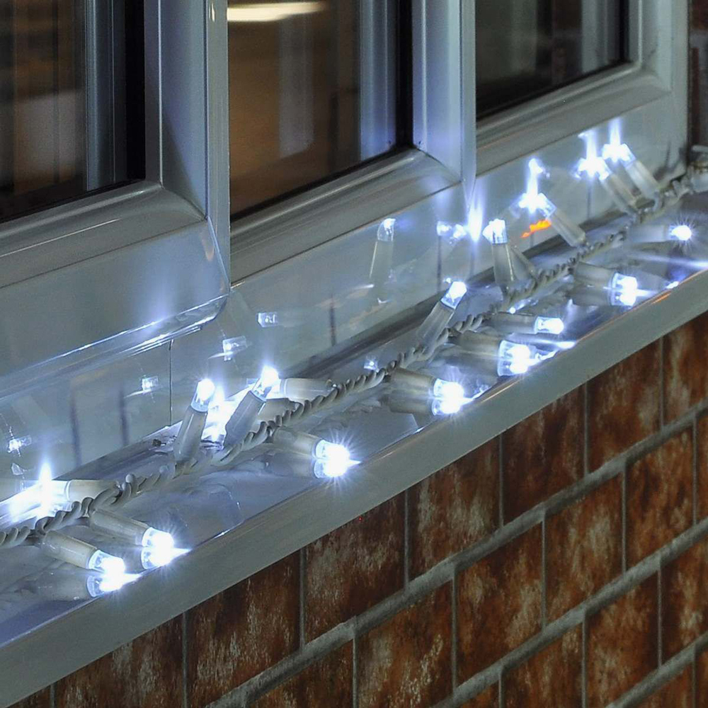 ConnectPro Connectable Outdoor LED String Lights, White Rubber Cable