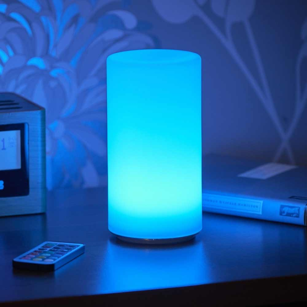 Cordless Table Lamp Colour Changing on bedside table