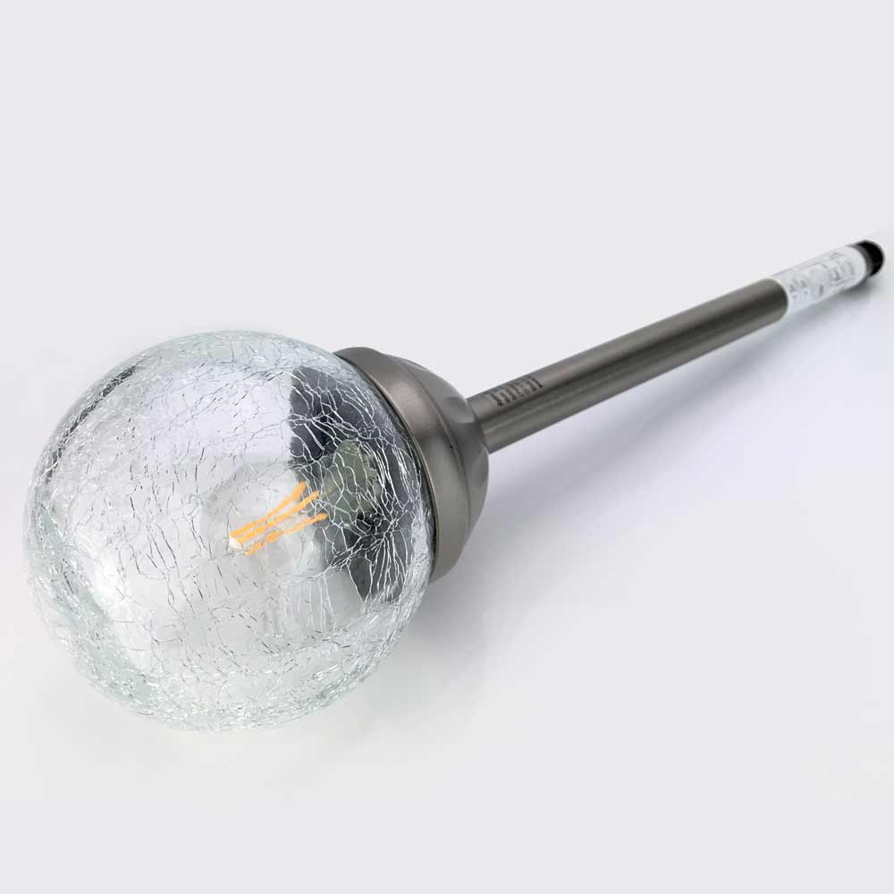 Crystal Globe Solar Stake Lights - showing the Retro Filament 