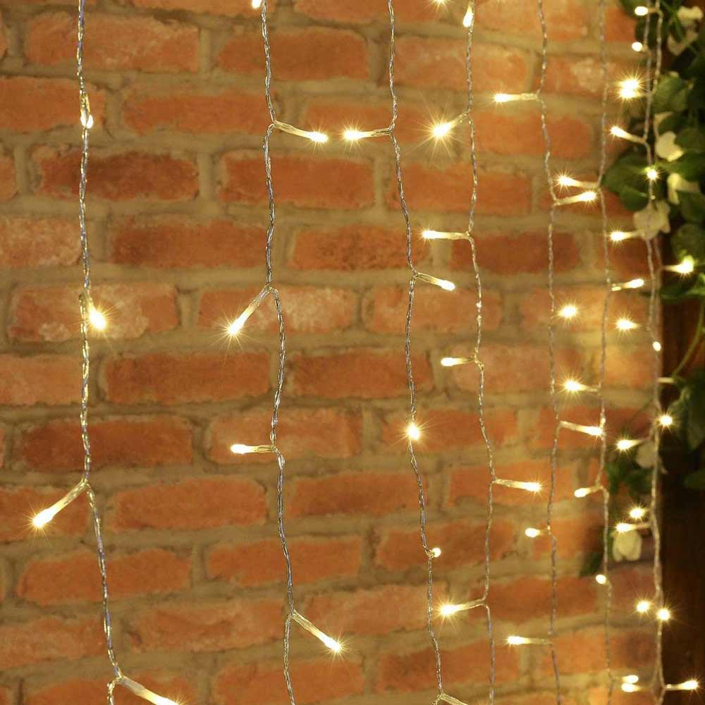 Curtain Lights Connectable Clear Cable 2m x 3m in warm white 