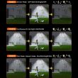 1200-Lumen Dual PIR Solar Security Light with Adjustable Solar Panel showing the three different modes available 