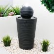 Plinth & Ball Solar Water Feature – LED, Battery Backup – Lifestyle 2