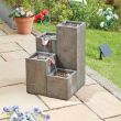 Quad Solar Cascade Water Feature – Hybrid Battery Backup