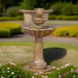 Queensbury 3 Tier Solar Garden Water Feature Fountain close up of flowing water