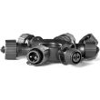 Connect Pro 5 Port Ring Connector Black Or White showing connected to ConnectPro string lights