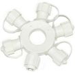 Connect Pro 5 Port Ring Connector Black Or White showing connected to ConnectPro string lights