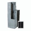 Solar Powered Harmony Pillars Water Feature showing features of the product in a diagram form 