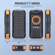 Solar & Hand Crank Power Bank- 2000mAh Waterproof Portable Charger showing six different product views 