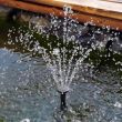Low Voltage Fountain Feature Pump Showing the pump and the 5 meter cable and D C connector