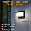 Modern Solar Sconce Wall Light with Motion Sensor – IP65 Weatherproof Security & Decorative Lighting