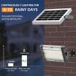 Premium Solar Floodlight with ALS Technology, 15W Panel – 2000 Lumens showing multifunction Remote controller 