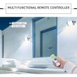Premium Solar Floodlight with ALS Technology, 15W Panel – 2000 Lumens showing multifunction Remote controller 