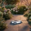 8 LED Solar Deck Lights – Dual Colour, IP68 Waterproof – 2 Pack – Lifestyle 2