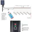 Solar Christmas Snowflake Lights – LED Outdoor String with Remote showing the length of the curtain icicle light and drops 