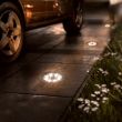 Stainless Steel Solar Deck Lights – Dual Colour LED, IP65 – 2 Pack – Lifestyle