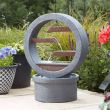 Omega Cascade Solar Water Feature – Contemporary Circular – Lifestyle 1