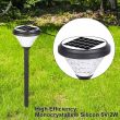 Solar Powered Sirius Stake Light in garden at night time Showing IP65 waterproof properties