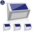 Stainless Steel Solar Fence Lights - 4 Pack | IP65 Waterproof