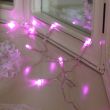 1m Battery Fairy Lights, 10 Pink LEDs, Clear Cable 