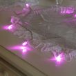 1m Battery Fairy Lights, 10 Pink LEDs, Clear Cable 