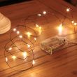 Micro Battery Fairy Lights on Black Wire, 20 Warm White LEDs : string