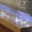 Outdoor battery fairy lights, Silver Wire Micro, 50 White LEDs : close up of LEDs