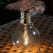 Eureka! Vintage Solar Light Bulb on table at night close up