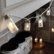 Battery Fairy Lights Frosted Glass Jar, 10 Warm White LED's