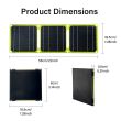 Hiking Solar Panel Showing product dimensions