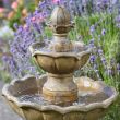 Kingsbury 3 Tier Solar Garden Water Feature Fountain close up