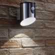 Outdoor Battery Wall Light showing stainless steel body