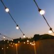 Outdoor Festoon Lights Connectable Frosted Bulb draped on wall