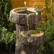 Smart Solar Tree Trunk Bird Bath Water feature