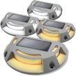 Solar Driveway Lights in Aluminium  - Pack of 4