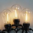 Tulip Style Outdoor Festoon Lights close up of filament style bulb