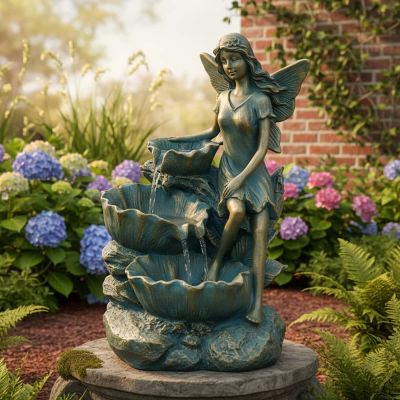 Bronze Cascade Solar Water Feature – Fairy Falls Garden Fountain