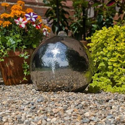 Medium Stainless Steel Sphere Water Feature