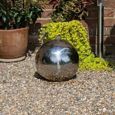 Small Stainless Steel Sphere Water Feature
