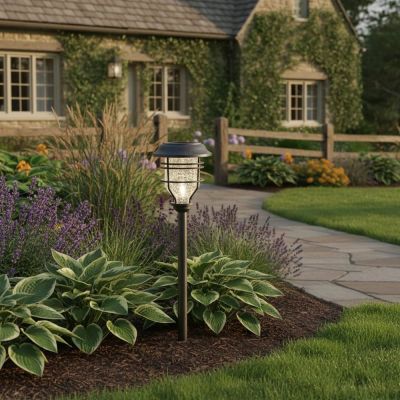 Capri Solar Illuminators – Crackle Glass, 2 Pack – Lifestyle 1